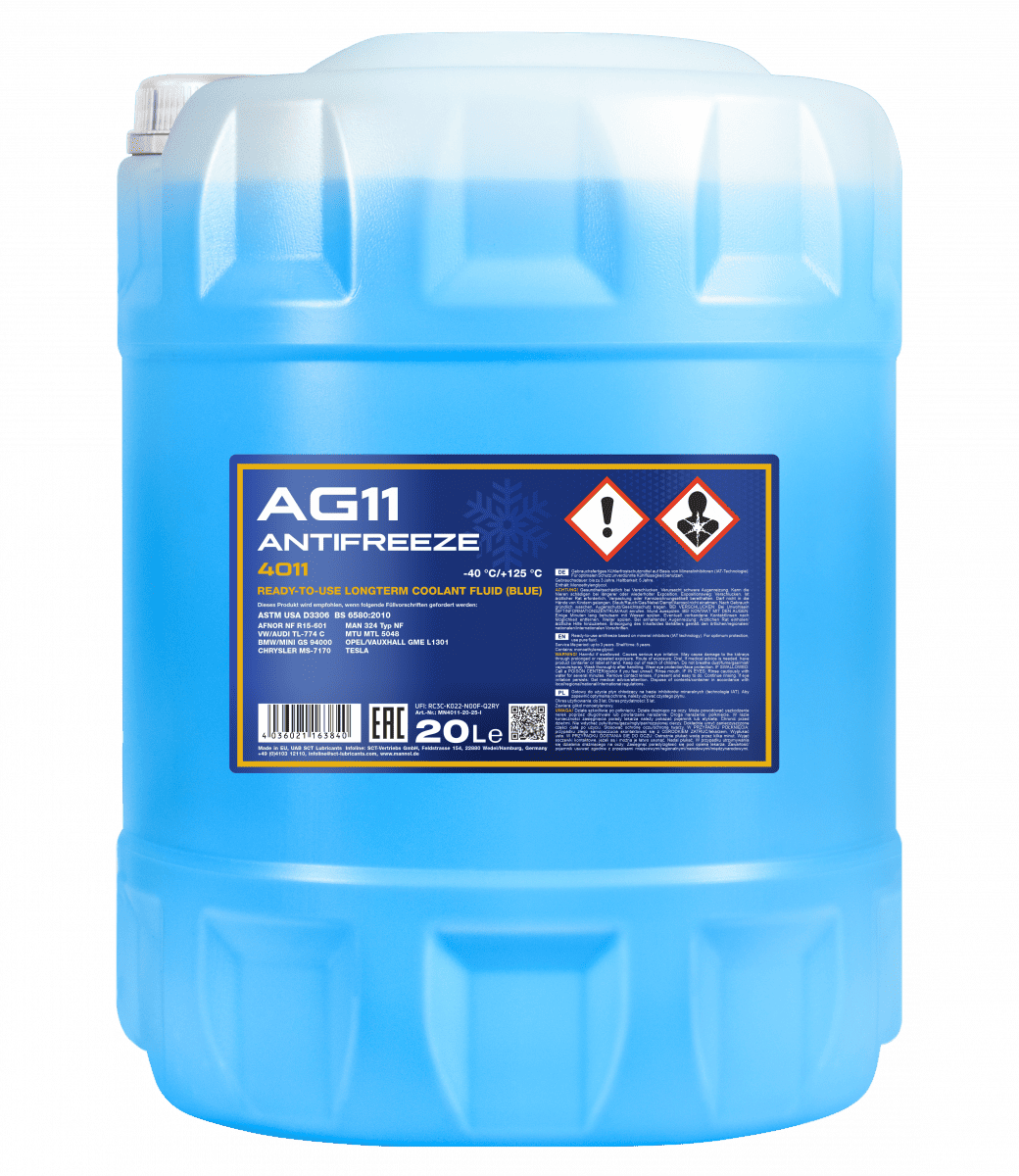 Антифриз MANNOL Antifreeze AG11 (-40 °C) Longterm, 20 л (MN4011-20)